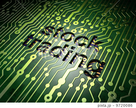 Business concept: Stock Trading on circuit board background 9720086