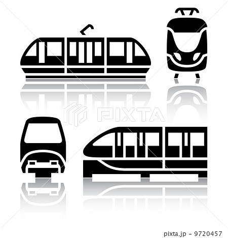 Set of transport icons - Monorail and Tram 9720457