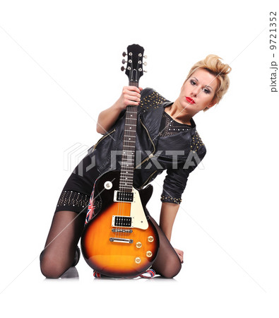 girl sitting with guitar girl sitting with guitar 9721352