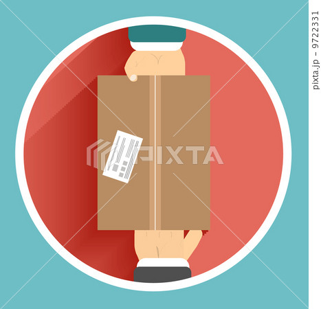 Flat delivery box and two hand 9722331