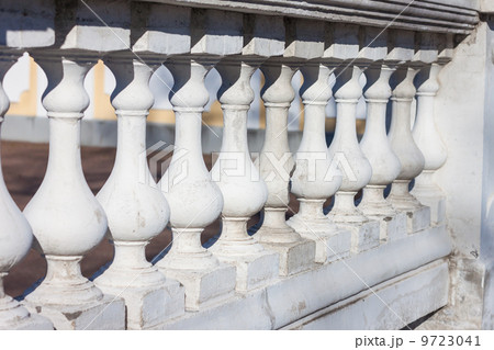 Closeup of stone balustrade in white 9723041