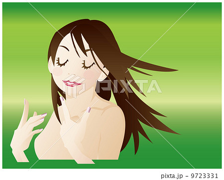 髪がなびく女性(自然) 9723331