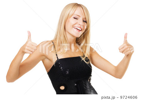 Young woman showing "Thumbs up" sign 9724606