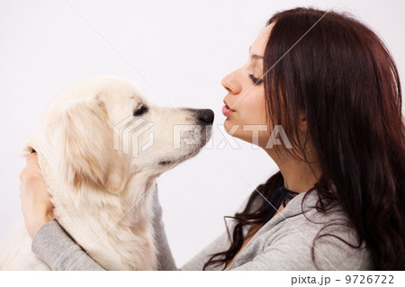 Beautiful young woman with a dog Beautiful young woman with a dog 9726722