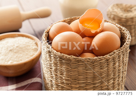 Eggs, milk and flour 9727775