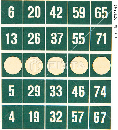 Green bingo card isolated 9730397