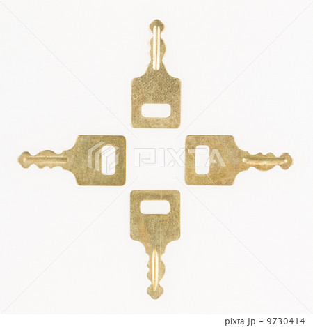 Four golden keys placed in a square 9730414
