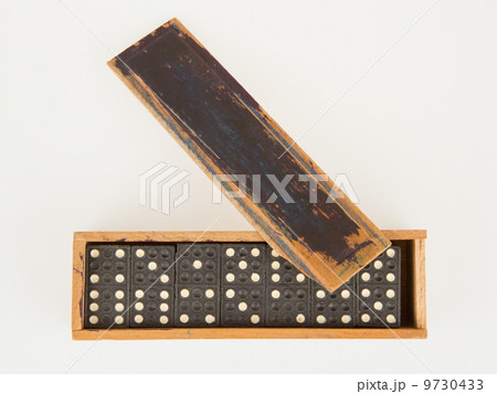 Very old domino in wooden box Very old domino in wooden box 9730433
