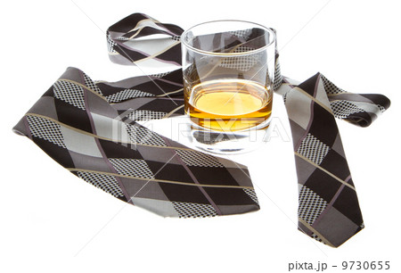 Glass of whisky and a tie Glass of whisky and a tie 9730655