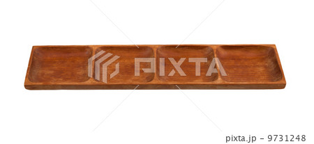 Long wooden bowl isolated 9731248