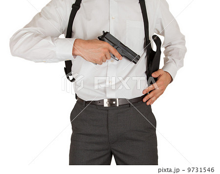 Secret service agent with a gun 9731546