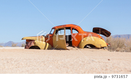 Abandoned car in the Namib Desert 9731657