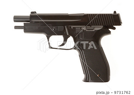Empty semi-automatic gun isolated 9731762