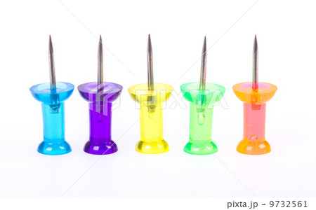 Set of colorful push pins 9732561