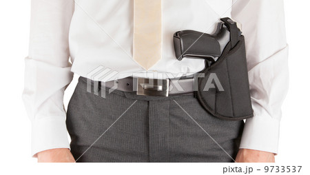 Secret service agent with a gun 9733537