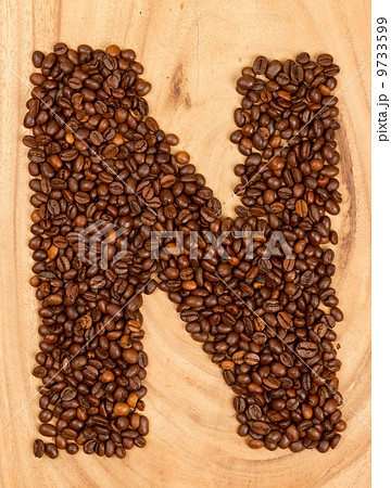 Letter N, alphabet from coffee beans Letter N, alphabet from coffee beans 9733599