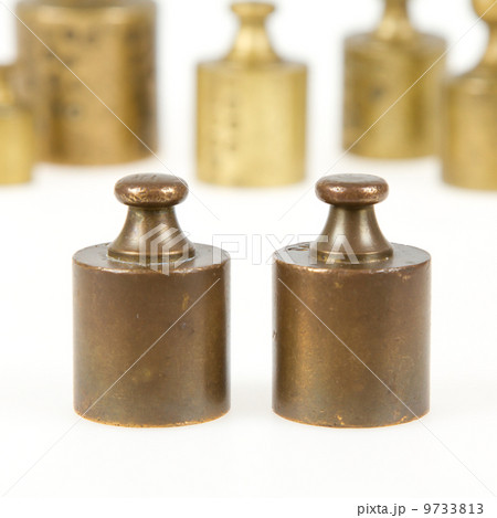 Old brass antique weights, Holland 9733813