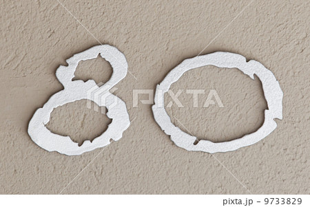 Metal number eighty on a wall Metal number eighty on a wall 9733829