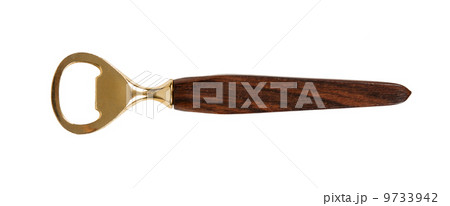 Close up of a golden bottle opener 9733942
