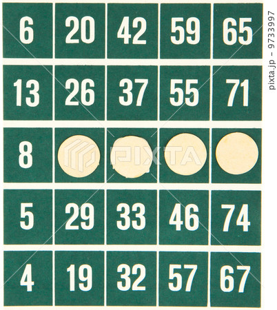 Green bingo card isolated 9733997