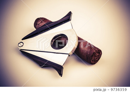 Cigar and cutter on a white background Cigar and cutter on a white background 9736359