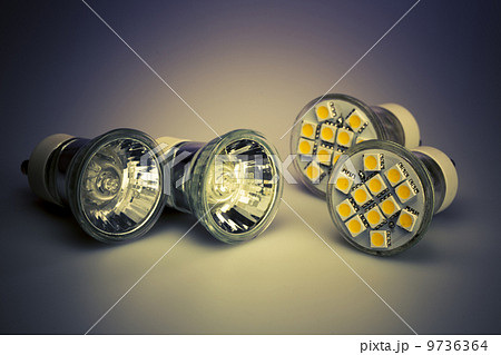 Modern LED bulbs with classic old bulbs 9736364