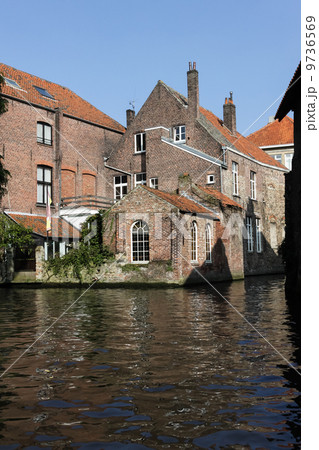 View from the water canal in Brugge, Belgium View from the water canal in Brugge, Belgium 9736569
