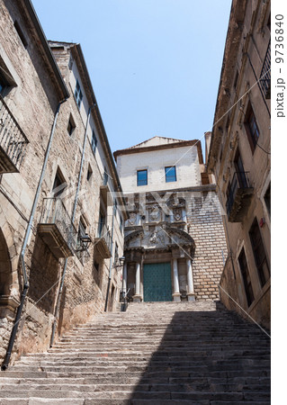 Ancient construction in Girona old town of Spain Ancient construction in Girona old town of Spain 9736840