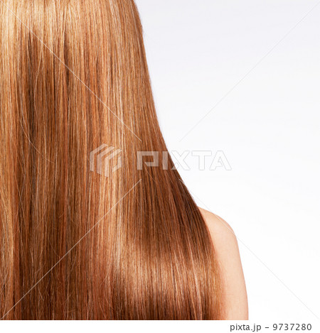 Rear view  of the woman with long  hair 9737280
