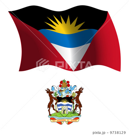 antigua and barbuda wavy flag and coat 9738129