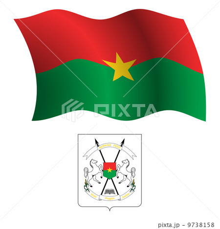 burkina faso wavy flag and coat 9738158