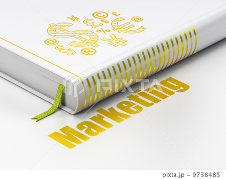 Marketing concept: book Finance Symbol, Marketing on white background 9738485