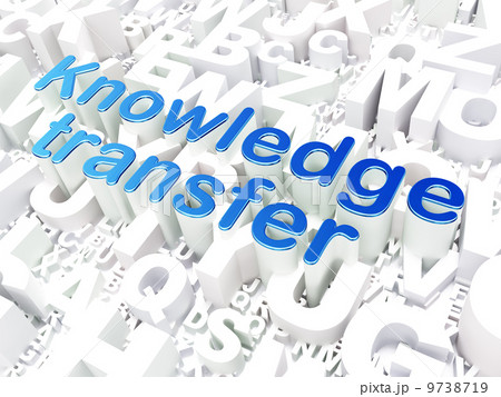 Education concept: Knowledge Transfer on alphabet background 9738719