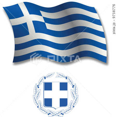 greece textured wavy flag vector 9738776