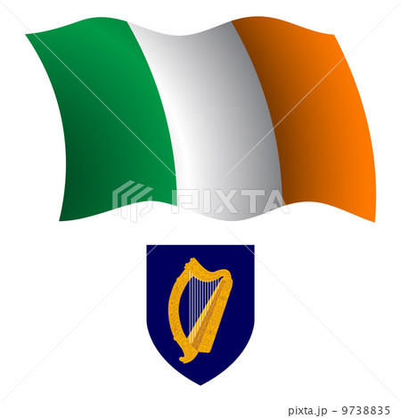 ireland wavy flag and coat 9738835