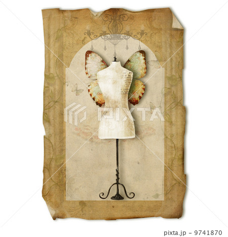 Dress form , vintage paper Dress form , vintage paper 9741870