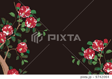 歌川広重 上野下寺つばきのイメージイラスト 歌川広重 上野下寺つばきのイメージイラスト 9742064