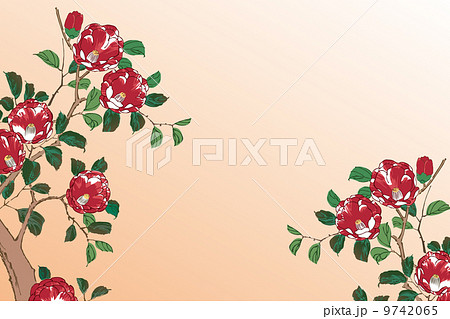 歌川広重 上野下寺つばきのイメージイラスト 歌川広重 上野下寺つばきのイメージイラスト 9742065