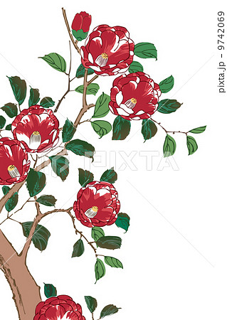 歌川広重 上野下寺つばきのイメージイラスト 9742069