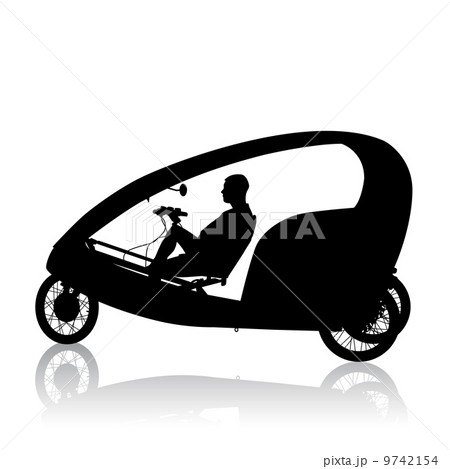 Silhouette of a cyclist male.  vector illustration. 9742154