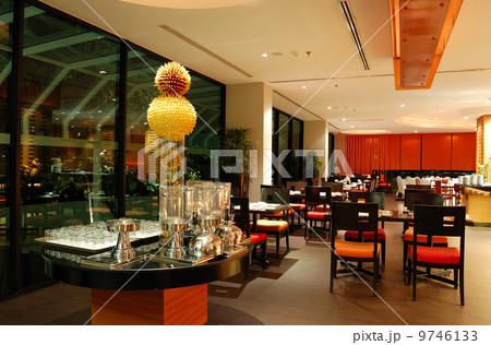 Modern restaurant interior in night illumination, Pattaya, Thail Modern restaurant interior in night illumination, Pattaya, Thail 9746133