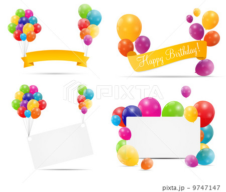 Color glossy balloons background vector illustration 9747147