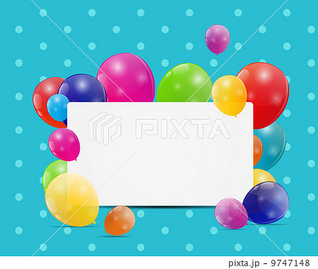 Color glossy balloons birthday card  background vector illustrat 9747148