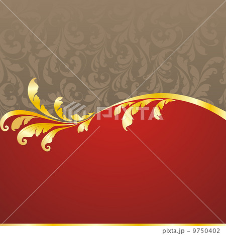 red frame with plant pattern 9750402