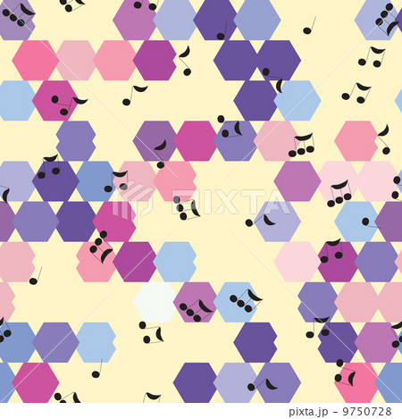 background of hexagons and musical notes background of hexagons and musical notes 9750728