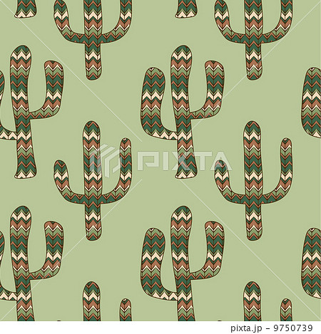 seamless green background with cactus 9750739