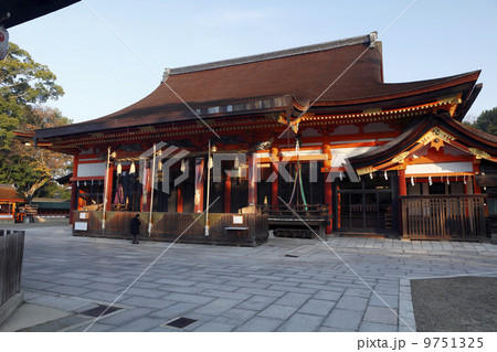 12月撮影 八坂神社 京都の冬景色の写真素材