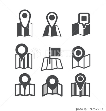 Different map web icons collection 9752234