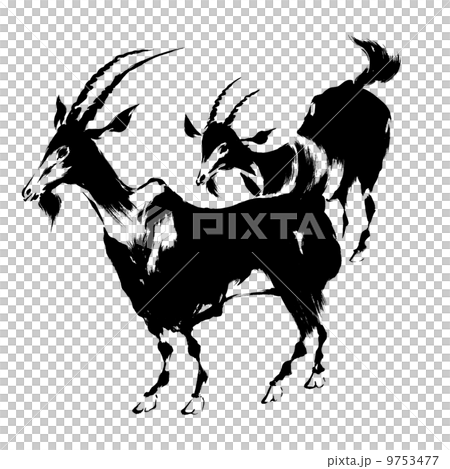 ひつじ日本画  9753477