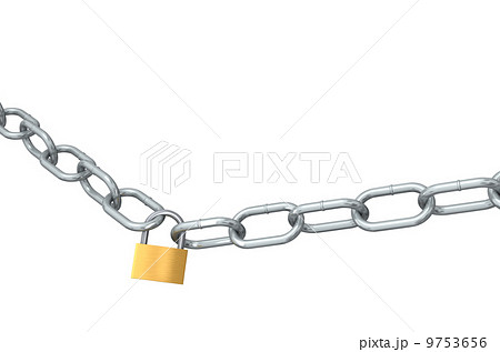 南京錠と鎖のイラスト素材